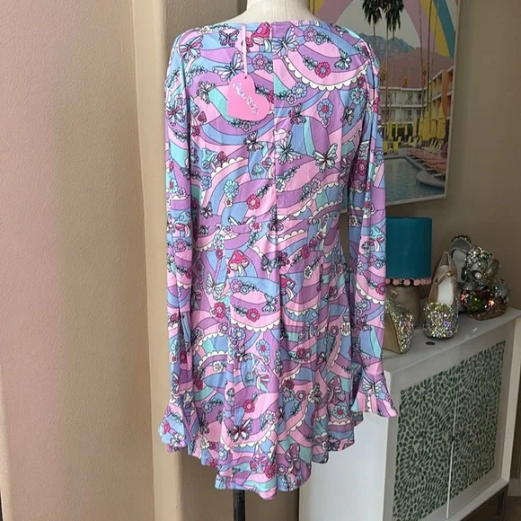 Dolls Kill Sugar Thrillz Psychedelic Disco Dress NWT - Picture 5 of 6